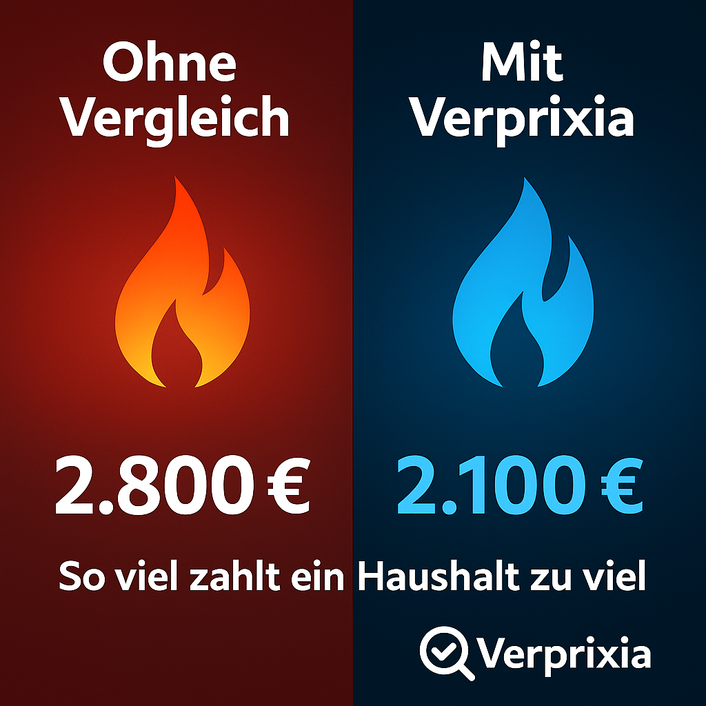 Sparpotenzial eins Wechsel des Gastarifes.