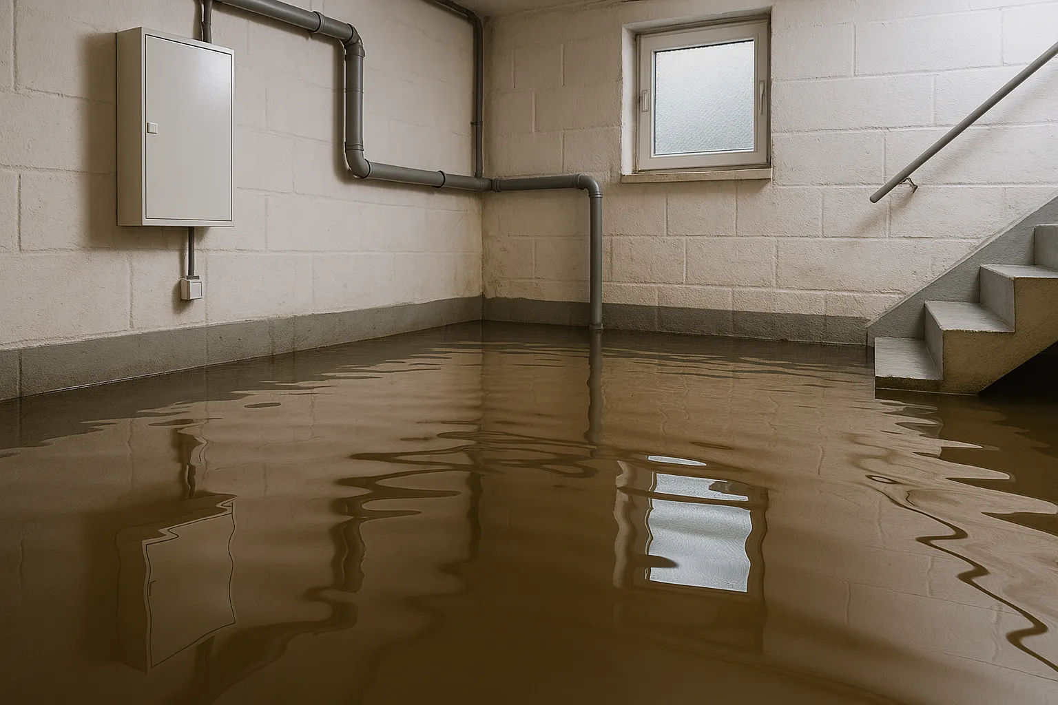 Ein überfluteter Keller als Beispiel für Elementarschäden